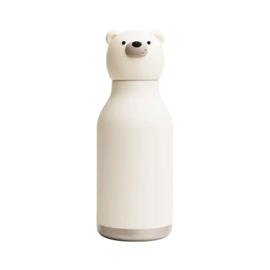 Butelka termiczna ze słomką Bestie Asobu – Niedźwiedź Polarny 460 ml