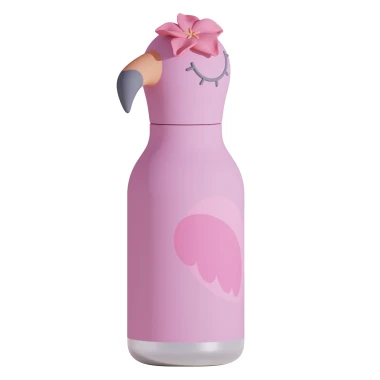 Butelka termiczna ze słomką Bestie Asobu – Flaming 460 ml
