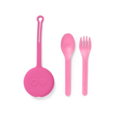 Sztućce OMIE OMIEPOD zawieszka - pokrowiec ze sztućcami, Bubble Pink